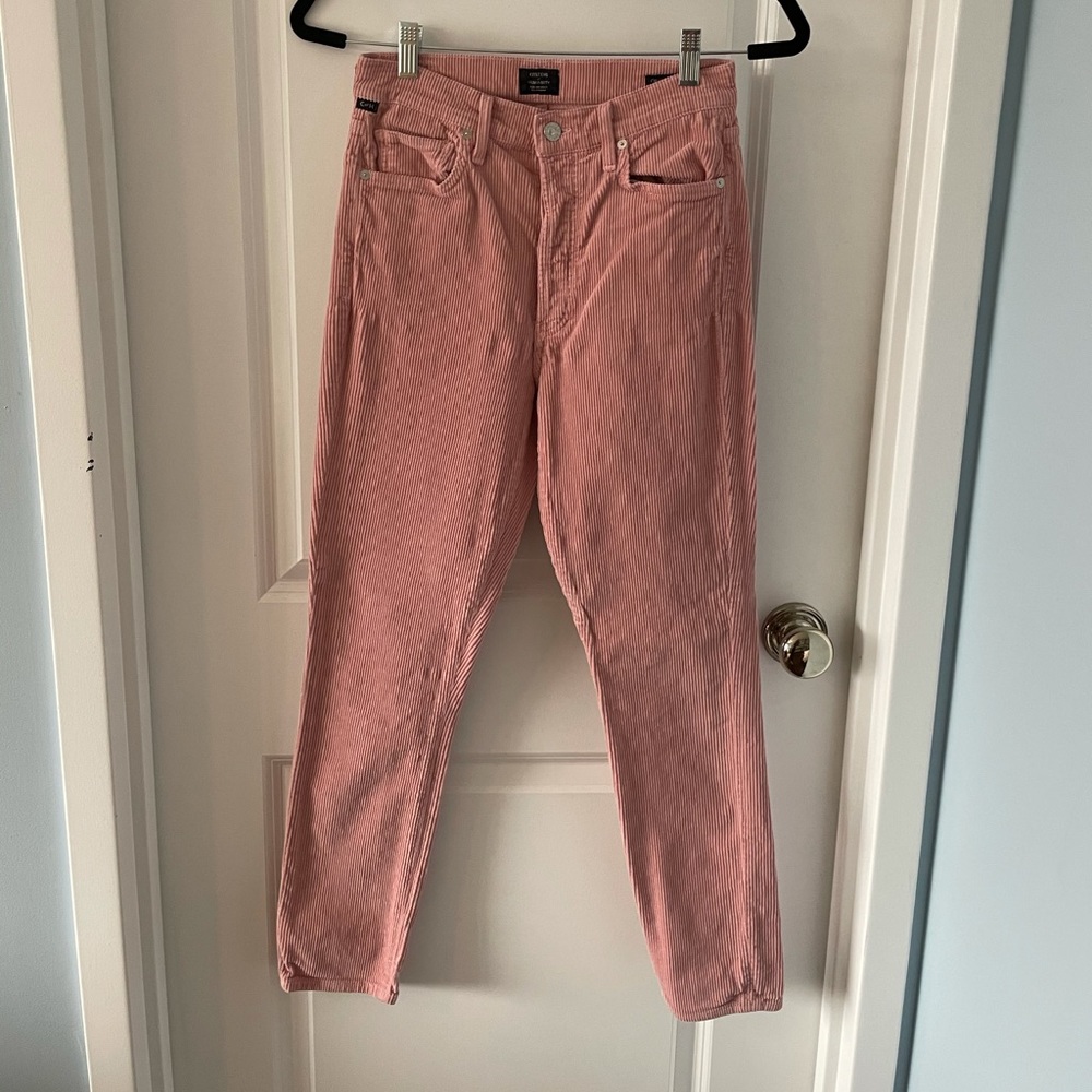 Dusty rose Citizens of Humanity hi-rise corduroys